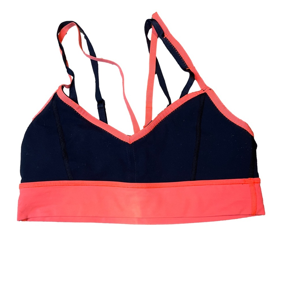 Lululemon FLIP YOUR DOG BRA INKWELL Navy Blue Orange Fluorescent Yoga Run 8 - Picture 3 of 7